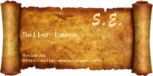 Seiler Emese névjegykártya